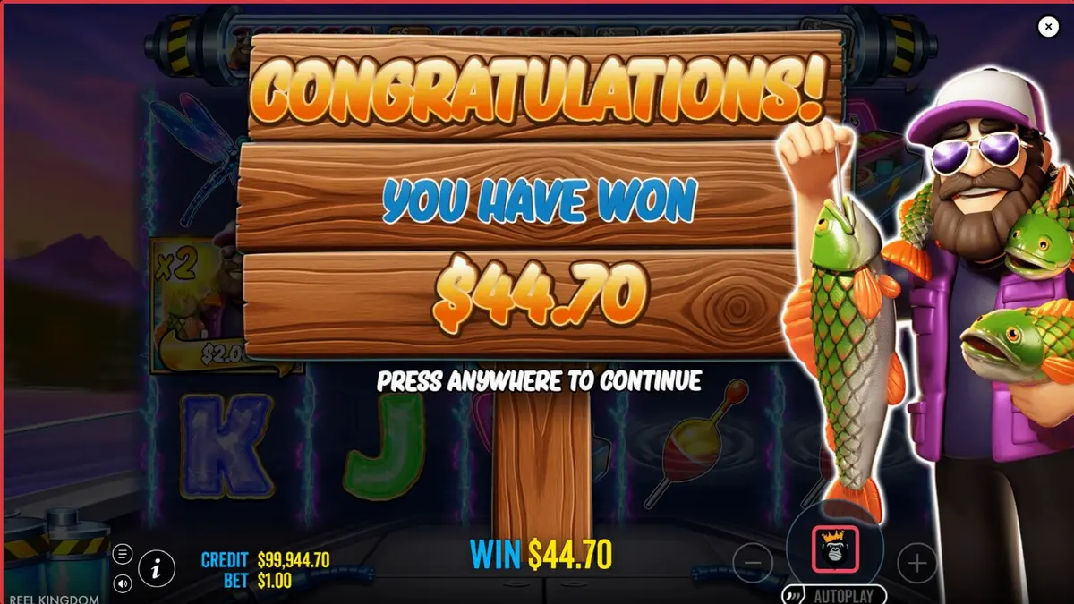 Interface do jogo Big Bass Blast com tema de pesca futurista